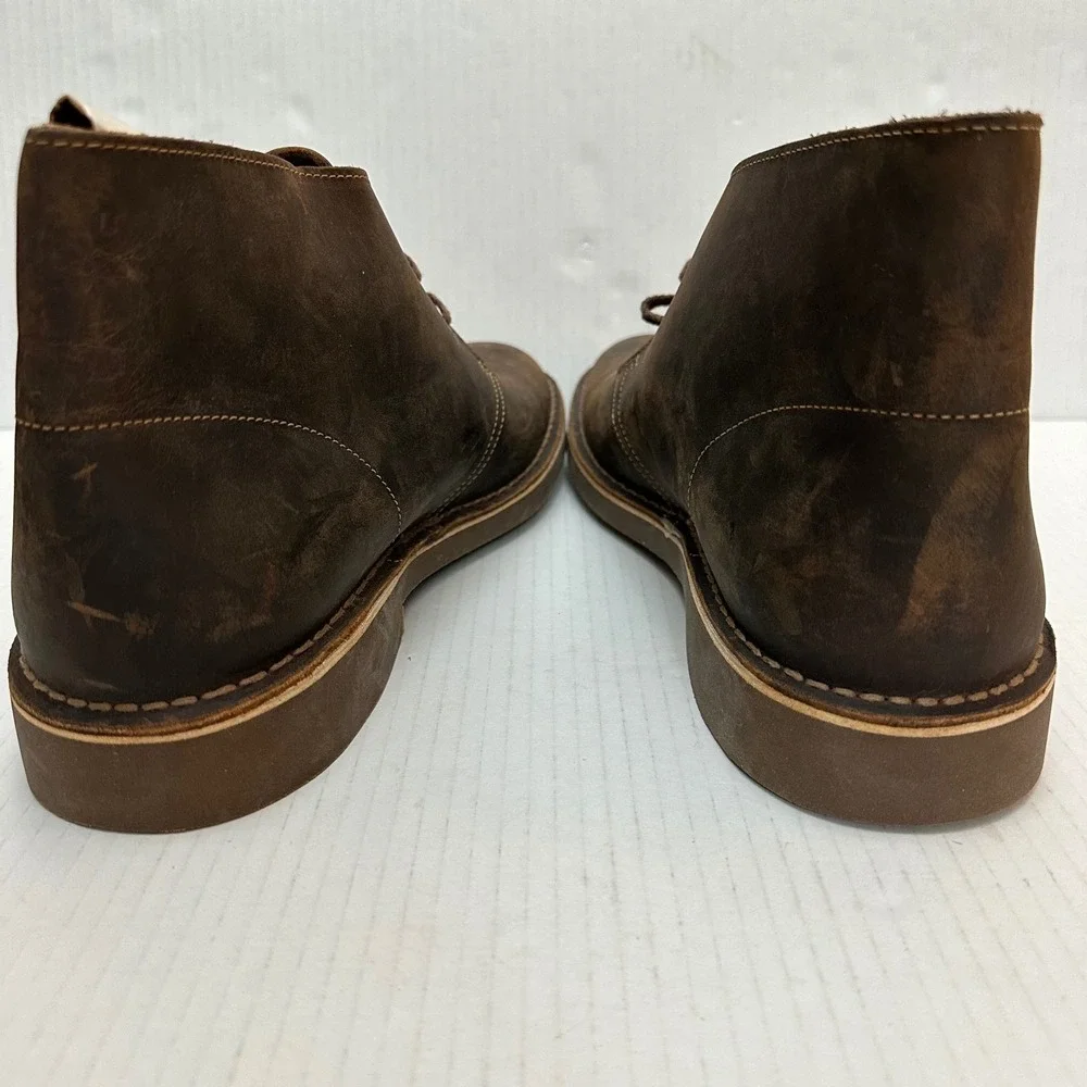 Clarks Desert Boots Mens 13 Bushacre 2 Ankle Brown Leather Lace Up‎ Chukka Shoes